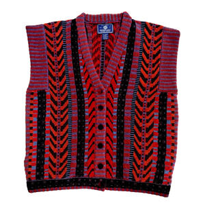 Northern Lights Womens Sleeveless Cardigan Sweater Sz M Vest Lambswool Soft Boxy